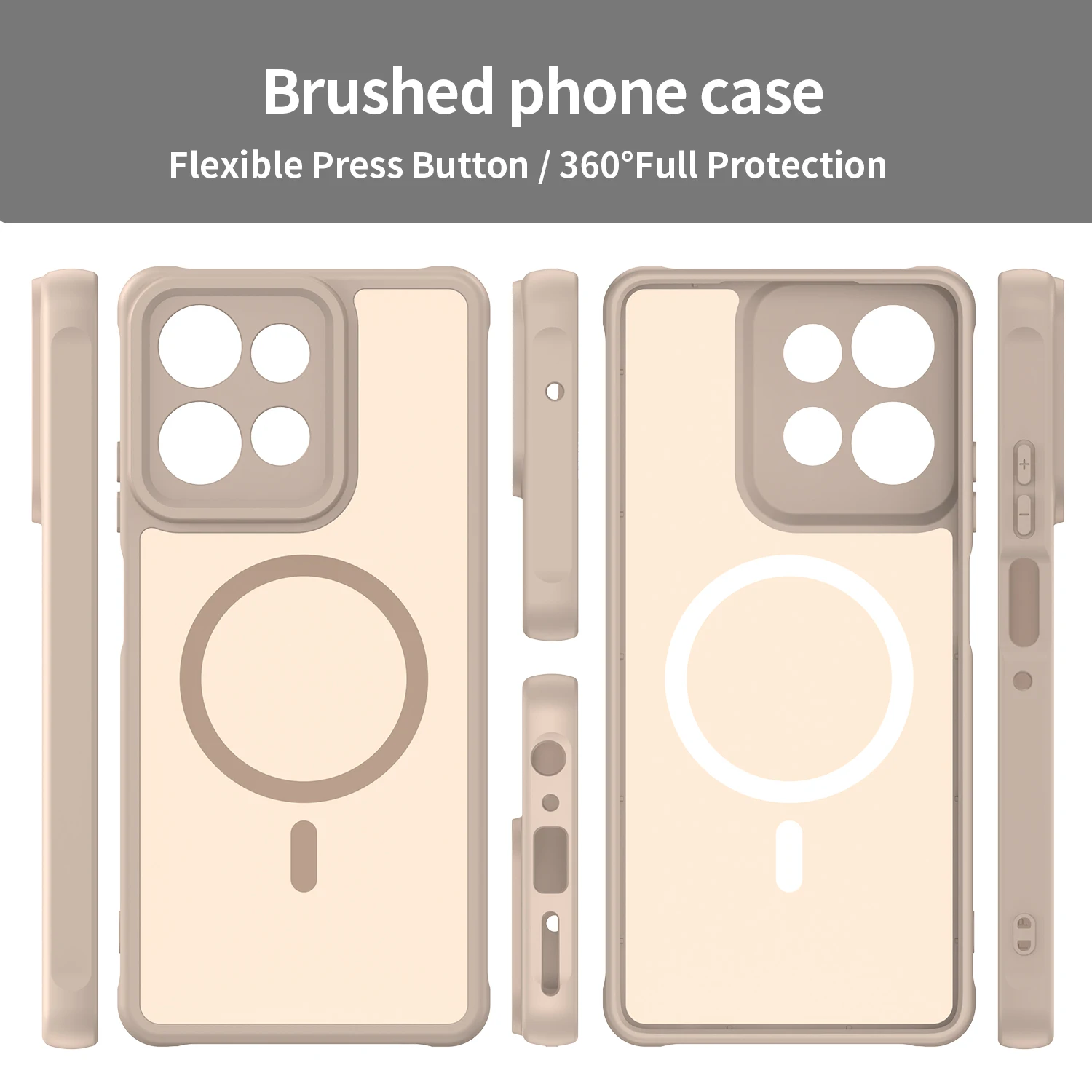 Durable Armor Bumper Shockproof Silicone Phone Case - Hard Cover Capa