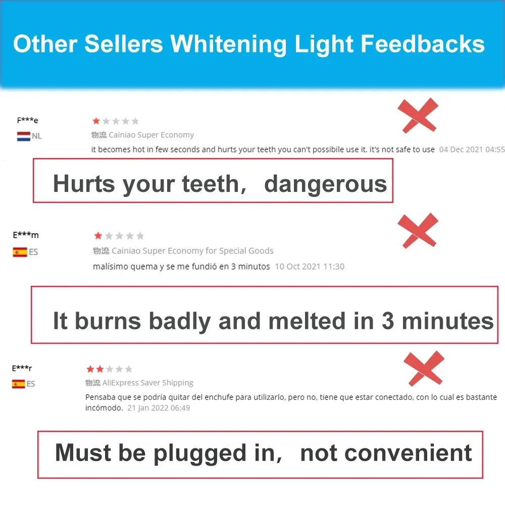 تبييض الأسنان LED ضوء مصباح المحمولة USB شحن Led ا...