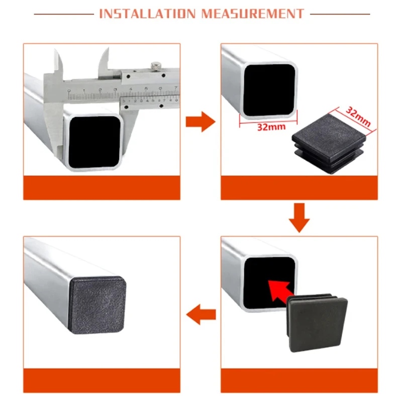 15x15mm-50x100mm Blanking End Caps Furniture Leg Tube Pipe Insert Plugs Rectangle/Square Dust Stopper pipe end cap