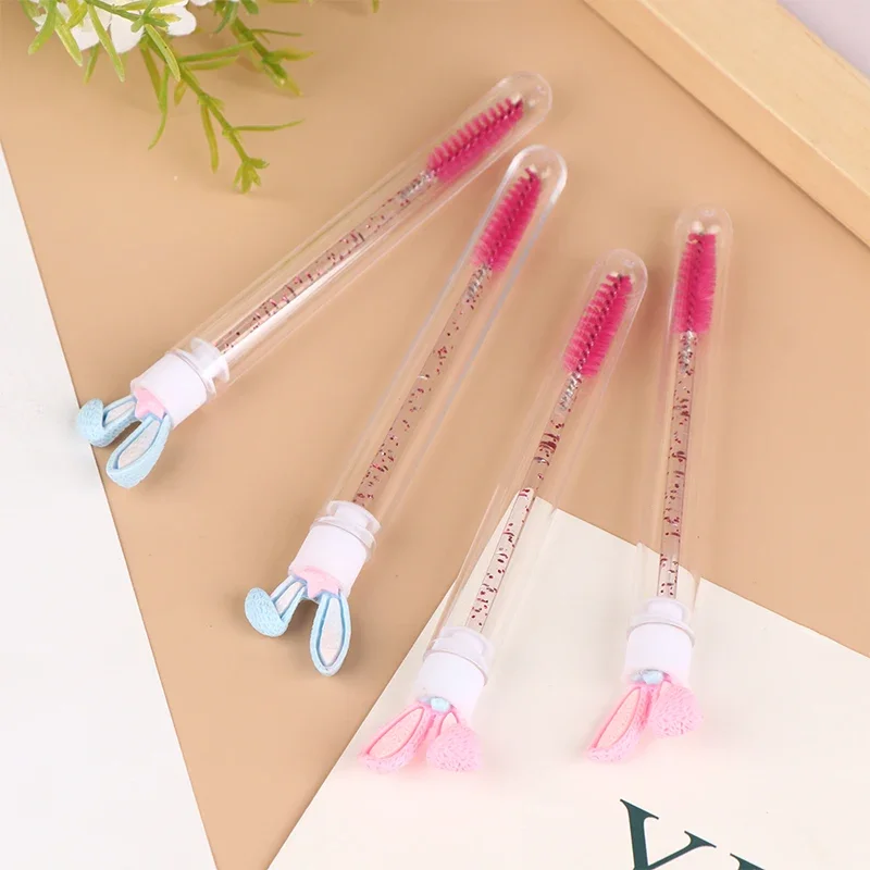 1개 재사용 가능한 메이크업 브러쉬 튜브 속눈썹 브러쉬 마스카라 브러쉬 토끼 속눈썹 브러쉬 튜브