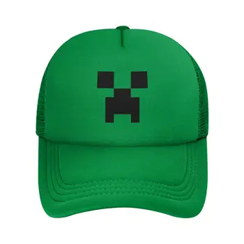 Adult Creepers Big Face Videogame  Trucker Cap Mesh Baseball Cap Polyester Hat Sun Hat Adjustable Racing Cap Summer 1