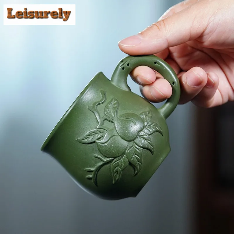 180ml Yixing Purple Clay Peach Coffee Mug Zen Milk Cup Afternoon Tea Mug Wine Beer Bottle Office Water Cup Tea Services Gift