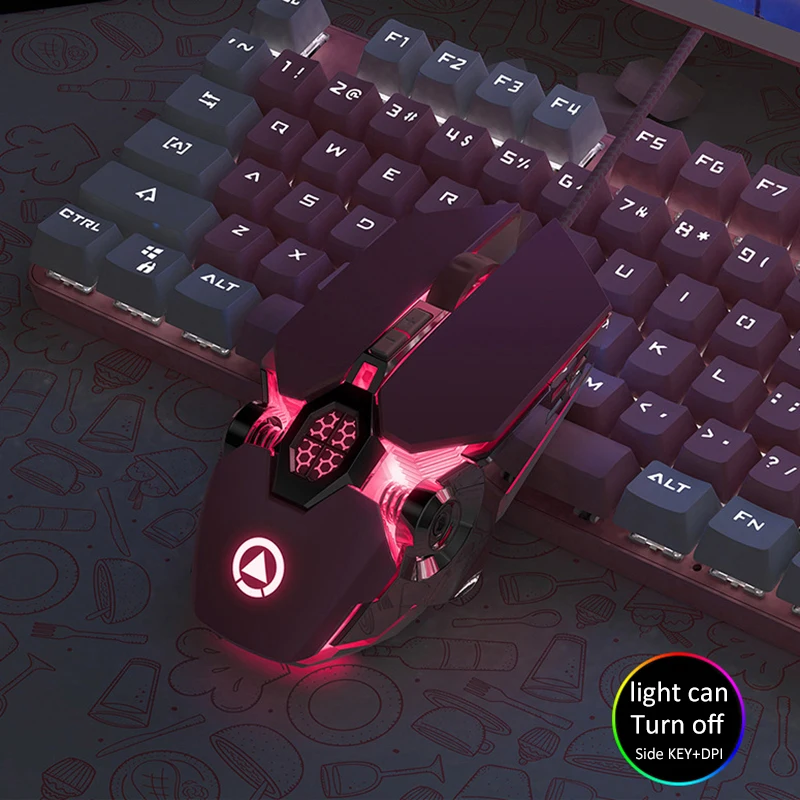 Ergonomic Wired Gaming Mouse RGB Mute Mouse LED Backlit 3200dpi 6 Button USB Mechanical Mause for PC Laptop Computer Gamer — view 5