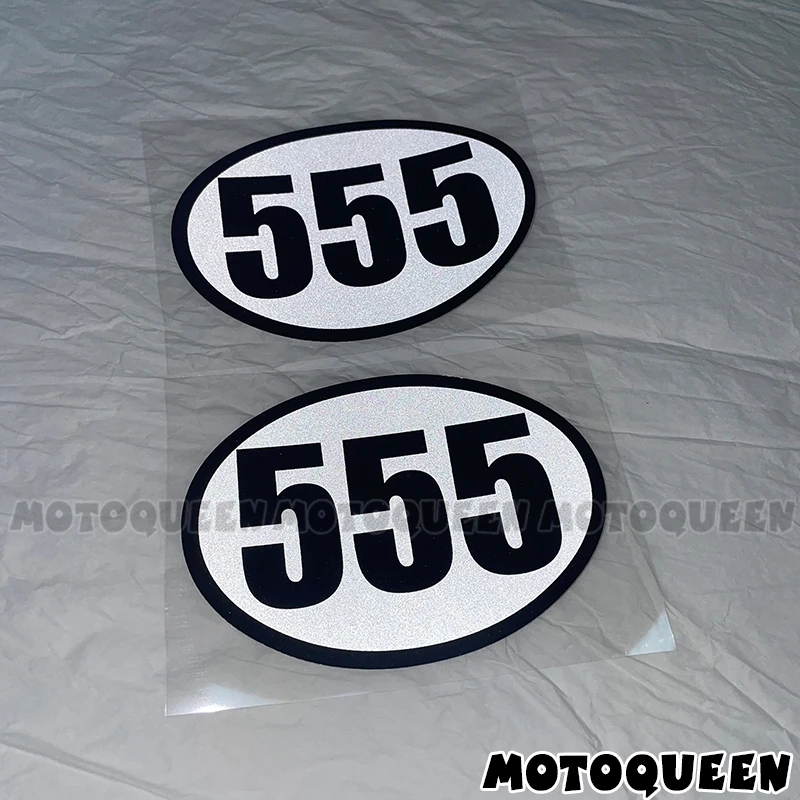 2x Cafe Racer Nummer Vintage Motorrad Auto Aufkleber ovale Kraftstoff tank Seiten abdeckung Wind Helm Aufkleber für Honda Suzuki Harley Indianer – Detail 7