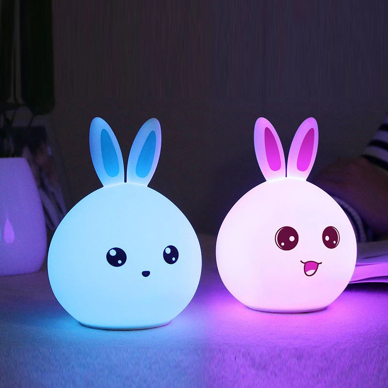 motion sensor night light Led Rabbit Night Light Touch Sensor Anime Lamp 7 Colors Silicone Light For Kids Gift Children's Bed moon night light