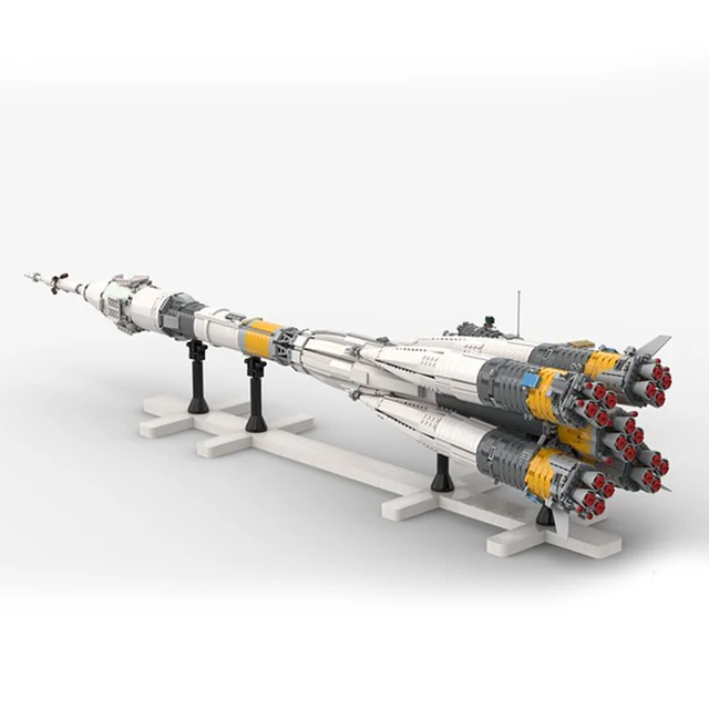 Juego de bloques de la serie aeroespacial del vehículo de lanzamiento Soyuz ruso MOC, modelo de R-7 de cohete Soyuz, regalo de cumpleaños para niños 1