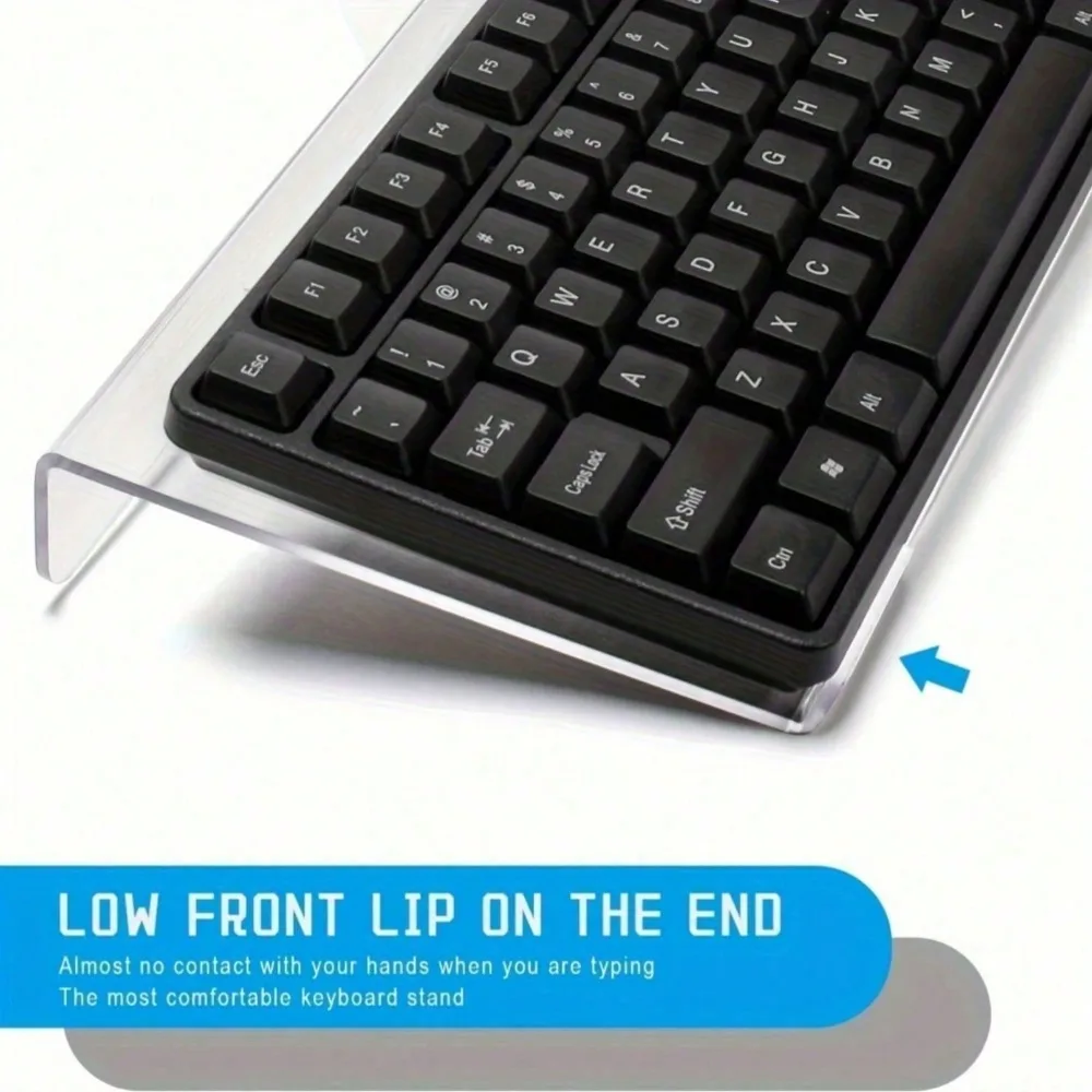1pc Acrylic Keyboard Stand Desktop Elevator,Space-Saving Design,Durable Lightweight Construction for Ergonomic Wrist Support