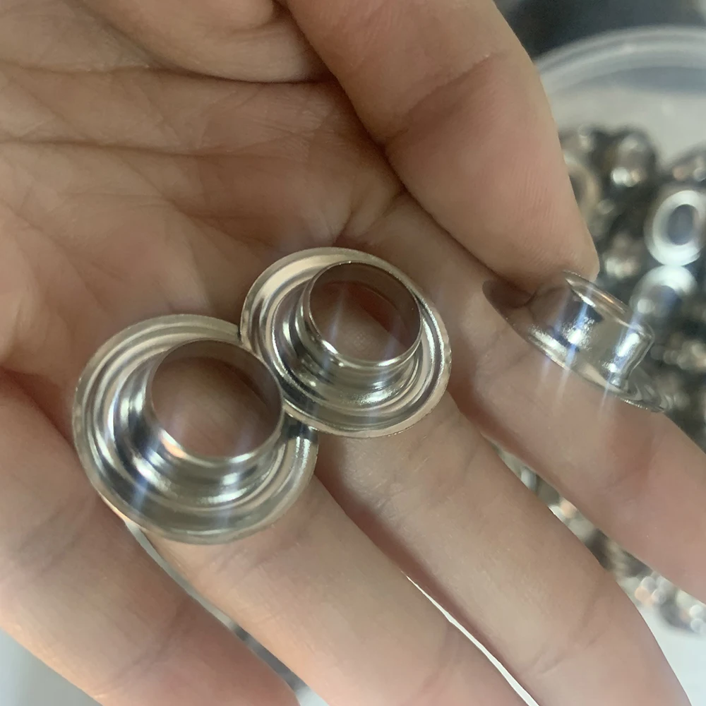 Fast Delivery 5000pcs 10mm Nickel Plated Eyelets Grommets / Buttonholes / Rings / Buttons for KT banners/Tensile Fabric