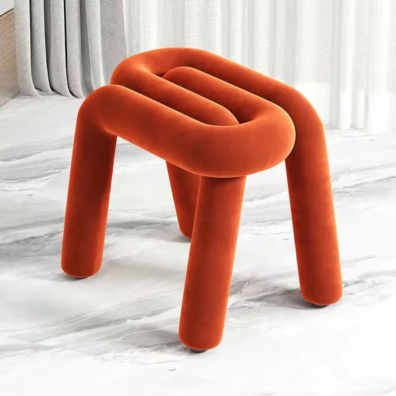

Bold Chair Bedroom Make up Vanity Stool Velvet Living Room Chairs Irregular Shape Creative Design Leisure Stools
