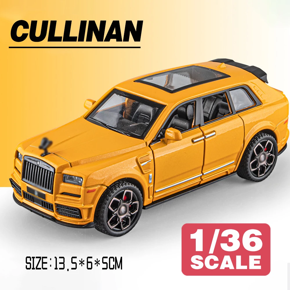1:36 Rolls Royce Cullinan High Simulation Diecast Metal Alloy Model Car Sound Light Pull Back Collection Kids Toy Gifts