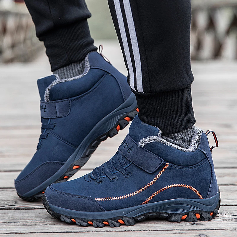Winter Men Boots Waterproof Snow Boots Man Warm Plush Hiking Sneaker Footwear Plus 48 Outdoor Non-slip Unisex Ankle Shoes hiking shoes,snow boots
