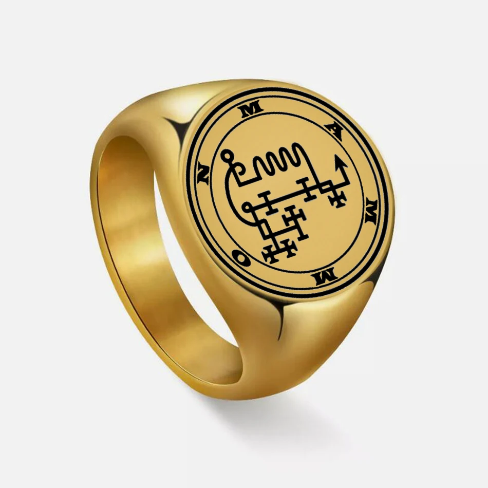 Sigil of Lord Mammon Occult Magick Stainless Steel Ring