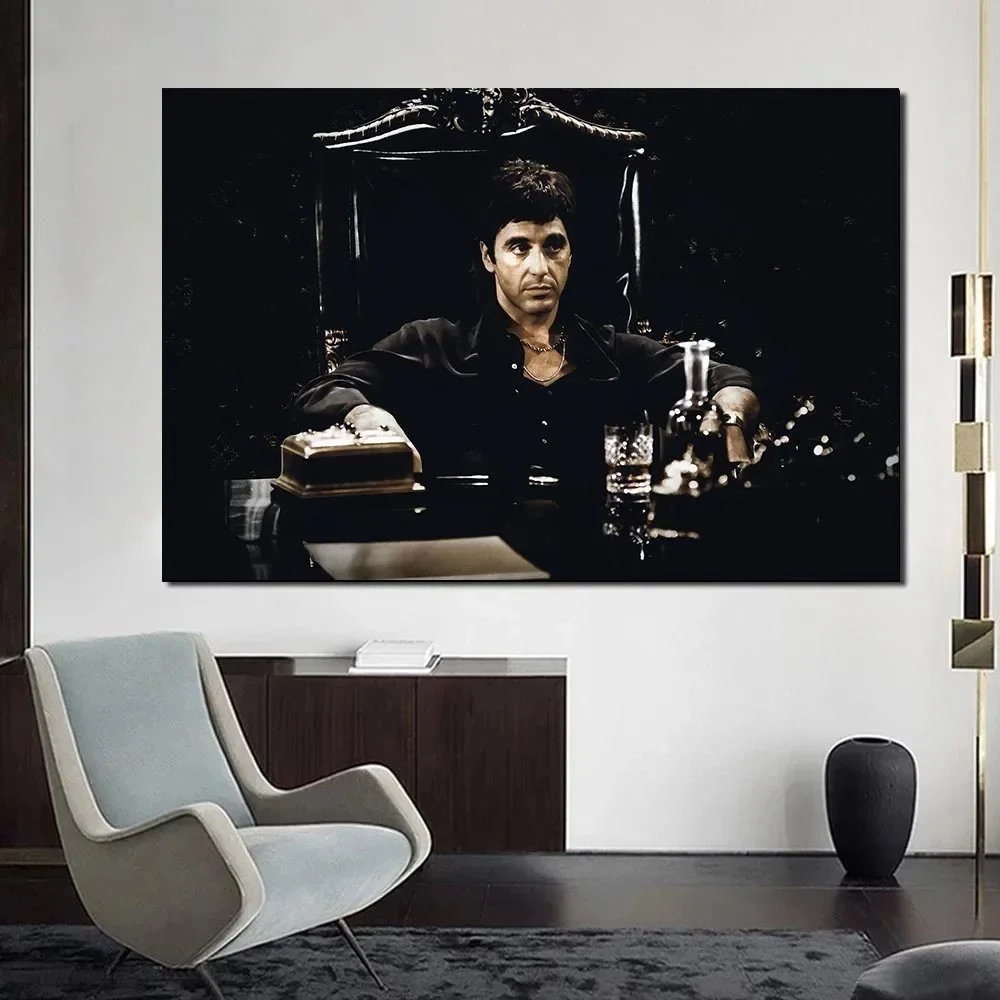 Classic Scarface Movie Poster Tony Montana Portrait Canvas Painting ...