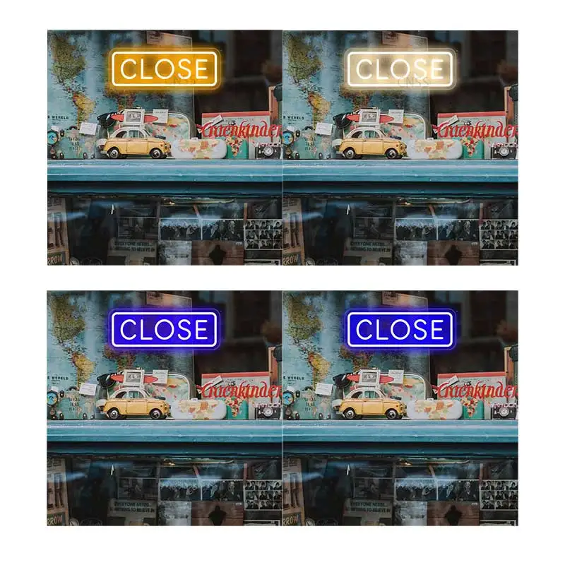 

CLOSE LED Neon Lights Wall Sign USB Atmosphere Light Door Decor Hanging Night Lamp Business Bar CLOSE Neon Sign USB