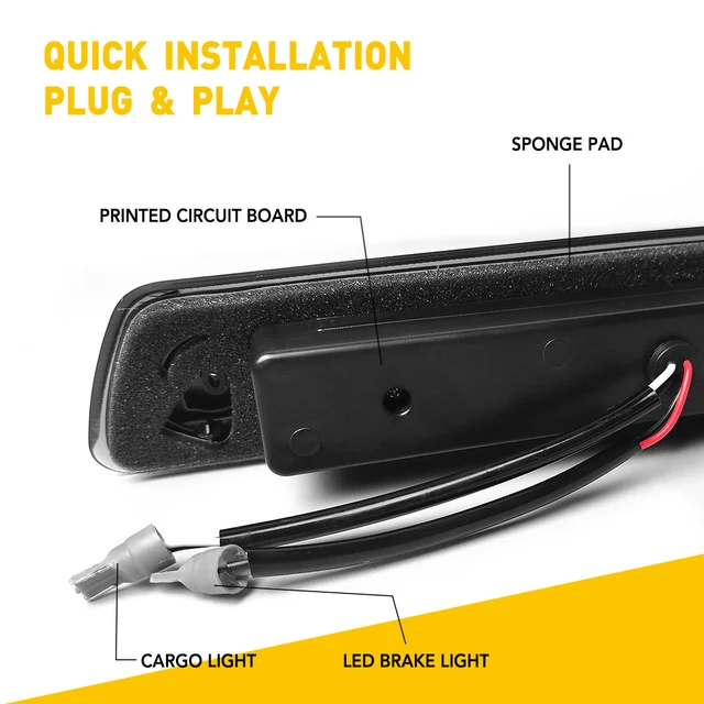 الأحمر والأبيض LED ضوء الفرامل الثالثة ، الذيل الخلفي مصباح البضائع ، الملحقات ، F150 ، F-150 ، 2009 ، 2010 ، 2011 ، 2012 ، 2013 ، 2014 ، الدخان ، 3rd ضوء الفرامل
