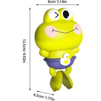 Wind-Up Swimming Frog Bath Toys for Toddlers, No Battery Mold-Free ABS Montessori Water Toy for Kids 2