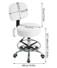 KKTONER Swivel Round Rolling Stool PU Leather with Adjustable Foot Rest Height Adjustable Task Work Drafting Chair with Back 2