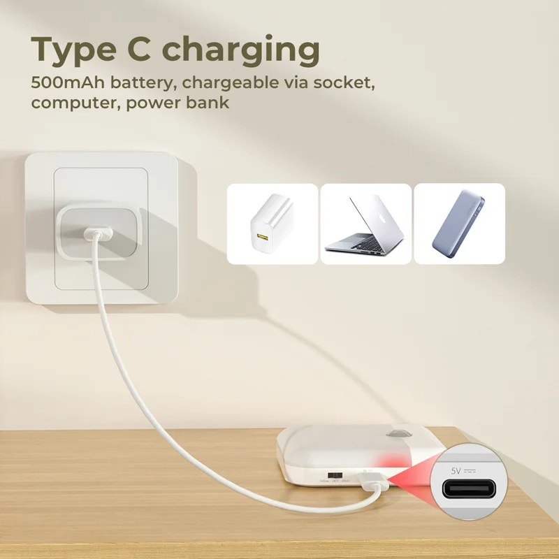 Motion Sensor Led Light Usb Charging Square Lamp for Bedroom Kitchen Stair Hallway Wardrobe Cupboard Lighting Night Lights