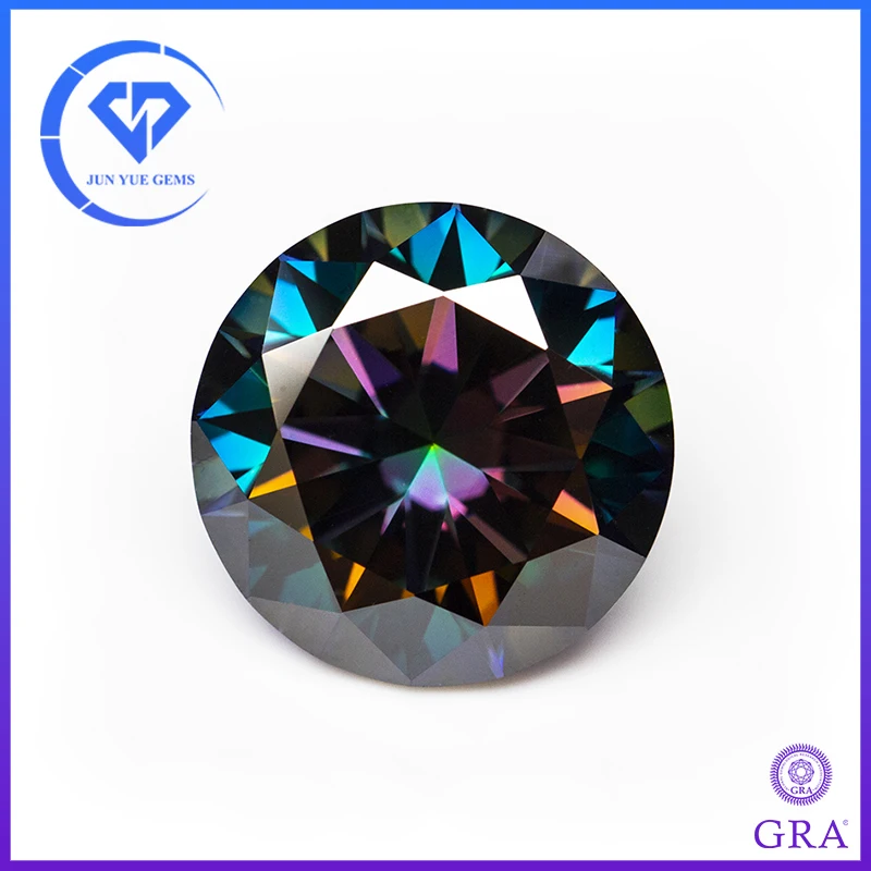 

Rainbow-purple Moissanite Loose Stone VVS1 Round Cut 0.5-5.0ct Moissaita Lab Diamonds Positive Pass Tester with GRA Report