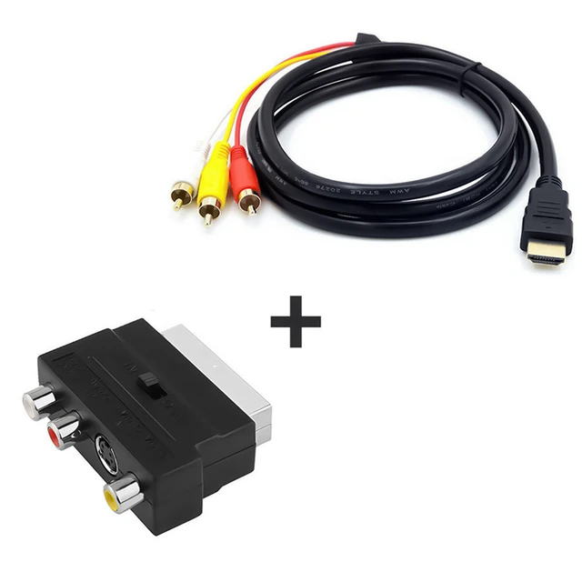 Adaptateur prise péritel mâle to s Video And 3 RCA RGB Audio Convertisseur