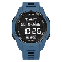 SMAEL Men's Waterproof Digital Sports Watch with LED Light and Stopwatch (BLUE)