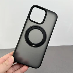 Magnetic 360° Rotation Ring Holder Bumper Case with Magsafe Wireless Charging Compatibility & Shockproof Protection - iPhone 15 Pro Max (360 CX Black)