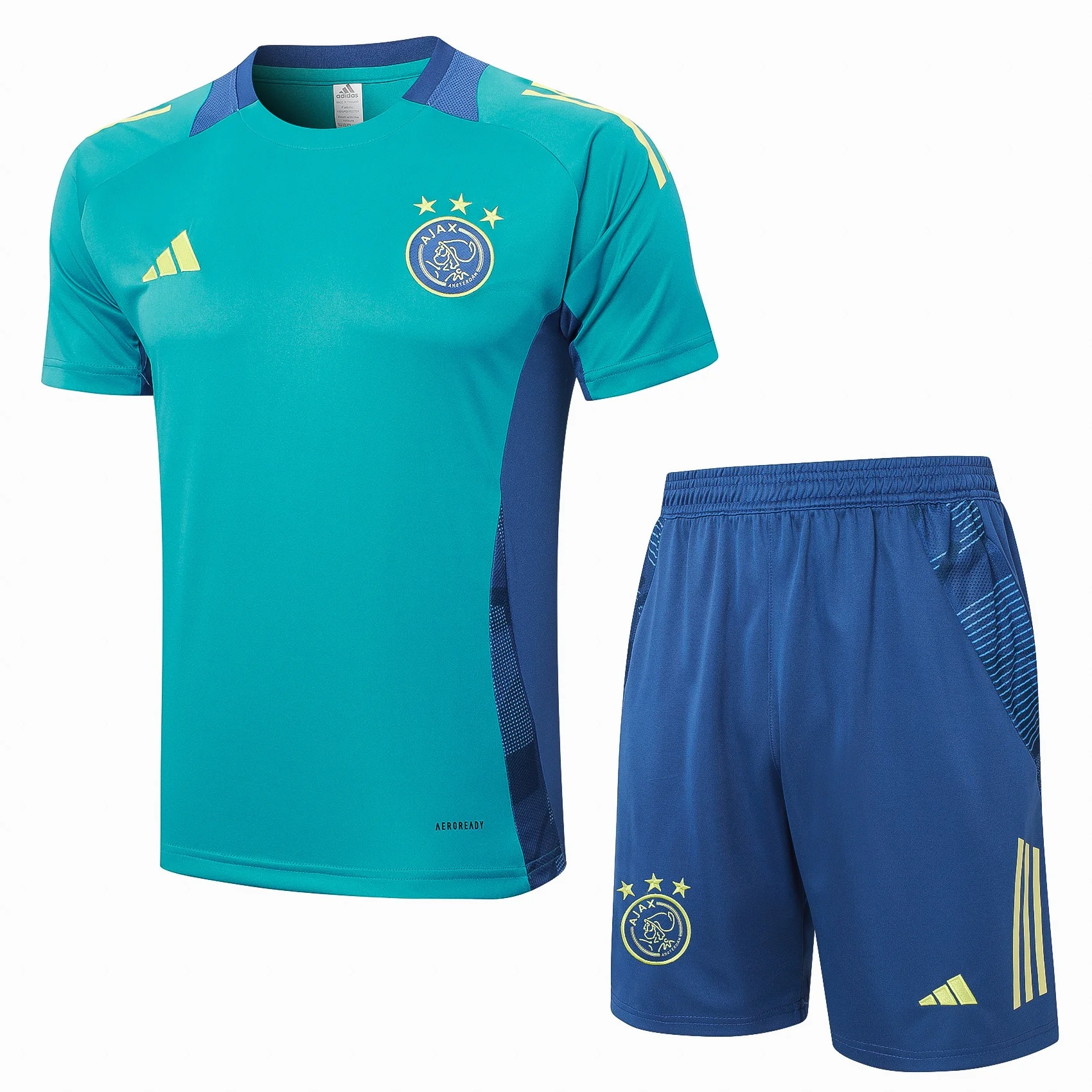 Adidas Soccer Jerseys Men Performance Comfortable Short-sleeved Breathable Durable Fashionable Training Suit Green Blue