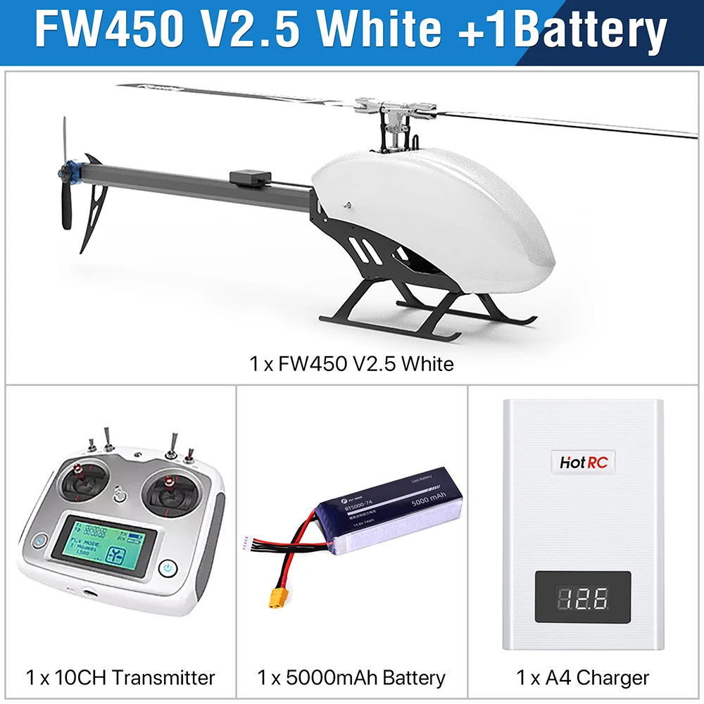 Fly Wing 성인용 원격 제어 RC 헬리콥터, FW450 V2.5, RTF GPS 앱, 자동 반환 RC 드론 헬리콥터, RC 장난감, RC 부품