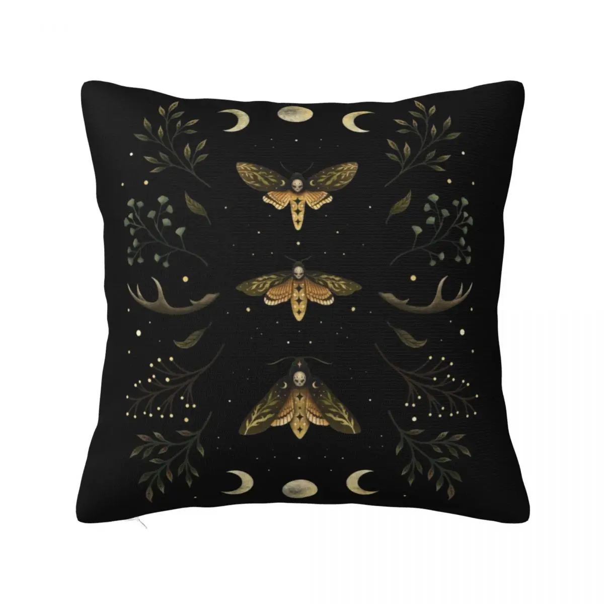 

Death Head Moths Night Throw Pillow Couch Cushions Pillowcase Cushion anime girl