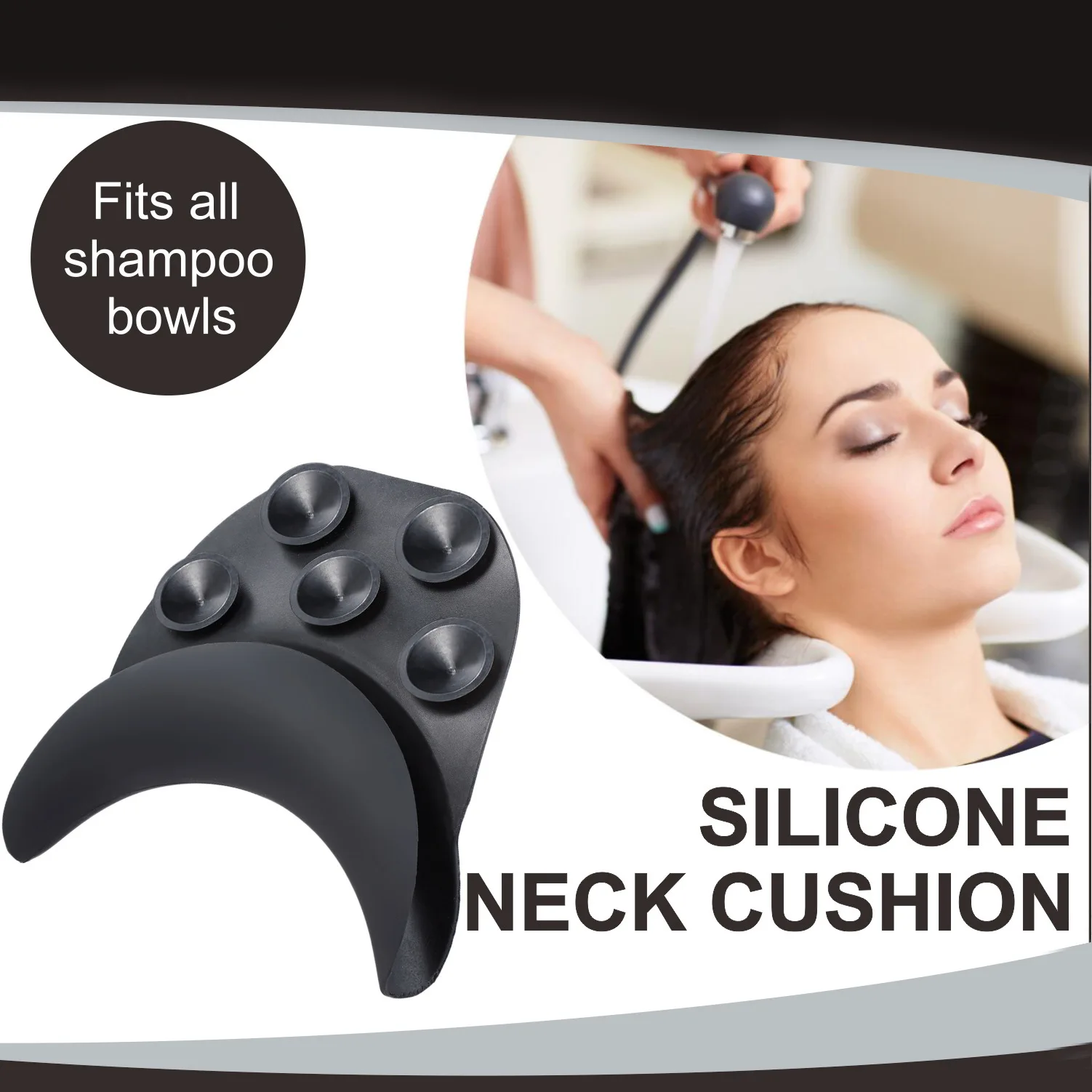 Silicone Salon Neck Rest Cushion,UShaped Shampoo Bowl Neck Pillow Hair