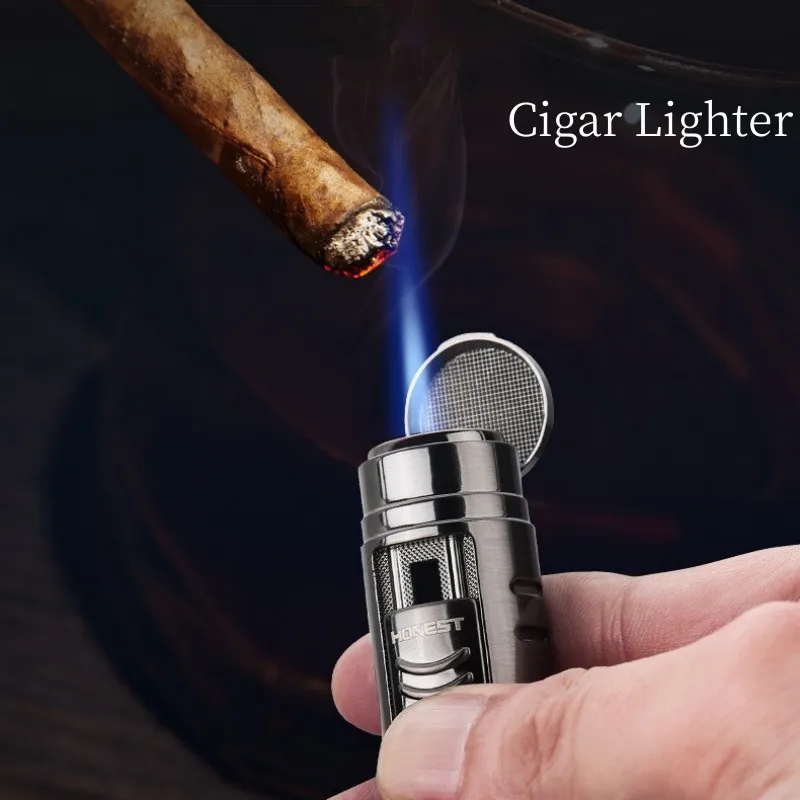Honest Lighter Cigar Lighter Jet Torch Butane Inflatable Outdoor Ignition Smoking Accessories Men's Gadgets Gift