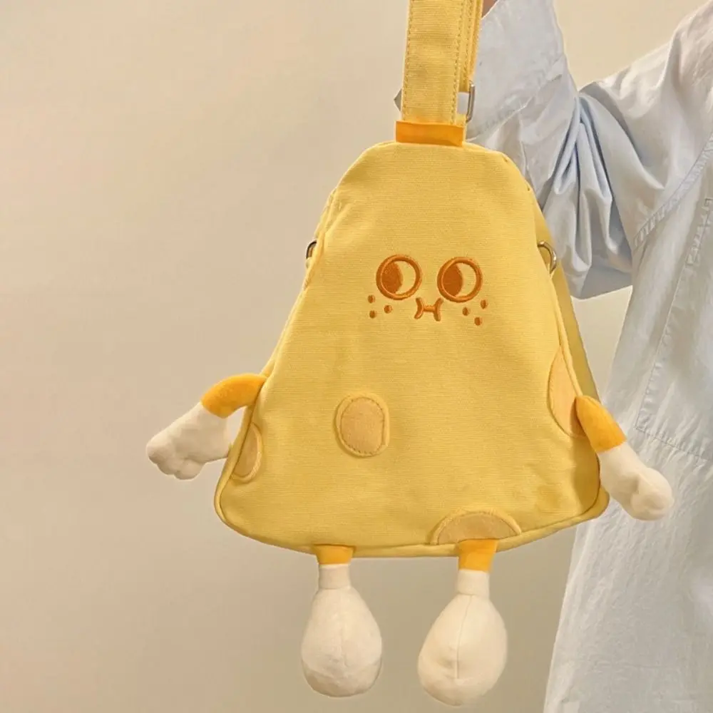 소녀용 귀여운 귀여운 캔버스 크로스바디 백, 치즈 인형 숄더백, 카와이 여자 친구 선물, 하이 퀄리티 부드러운 여성 가방