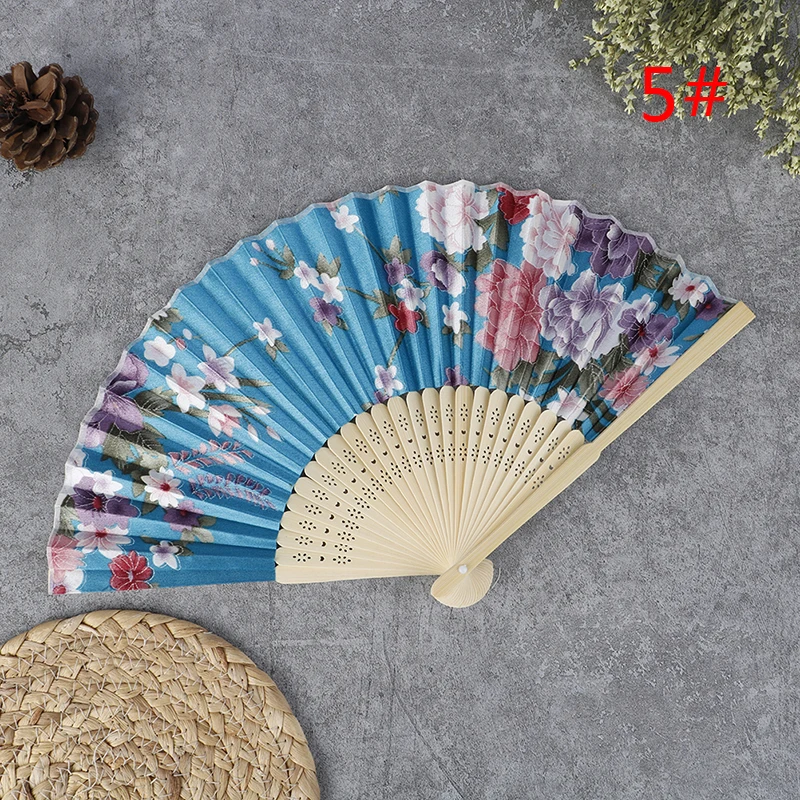Description Picture 6 of item1PC Original Wooden Hand Flower Bamboo Pocket Fan Decoracion Fiestas Chinese Japanese Folding For Home Decor
