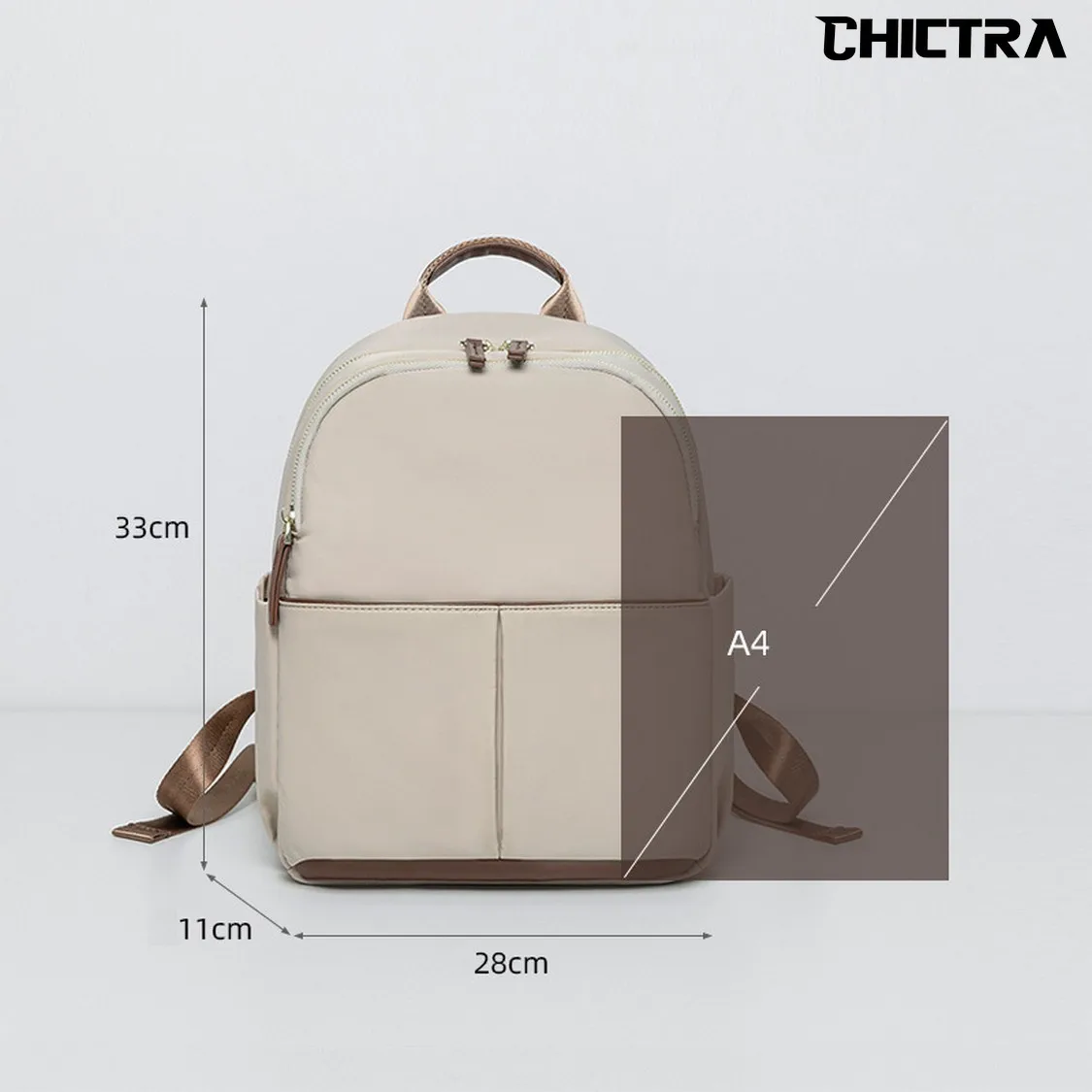 CHICTRA Borse zaino alla moda per donna Borse per libri da ragazza leggere stile casual Semplicità Borsa da viaggio portatile in tinta unita - immagine 4