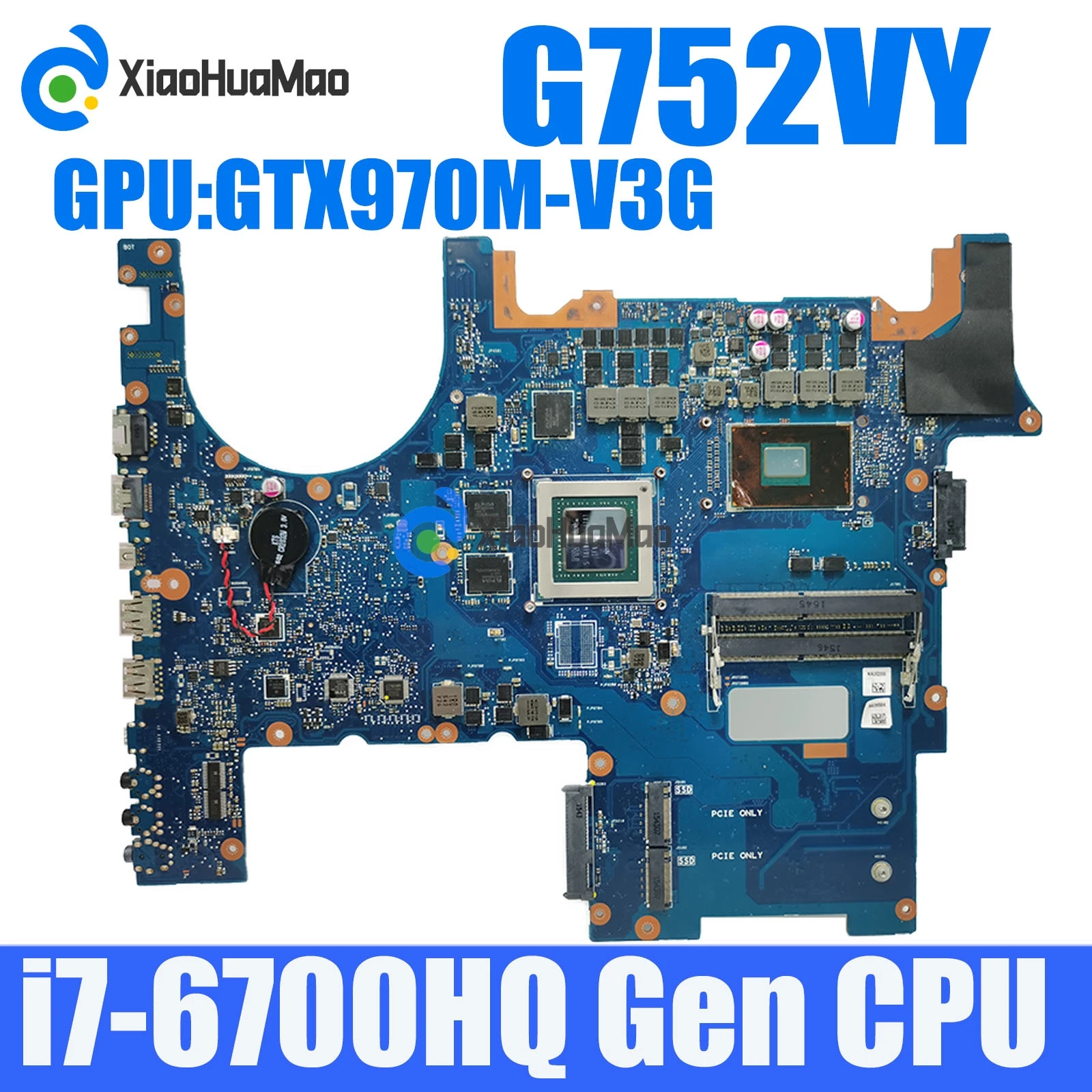 

G752VY With i7-6700HQ CPU GTX970M-V3G GPU Mainboard For ASUS ROG G752VT G752VM G752VY GFX752 GFX752V Laptop Motherboard