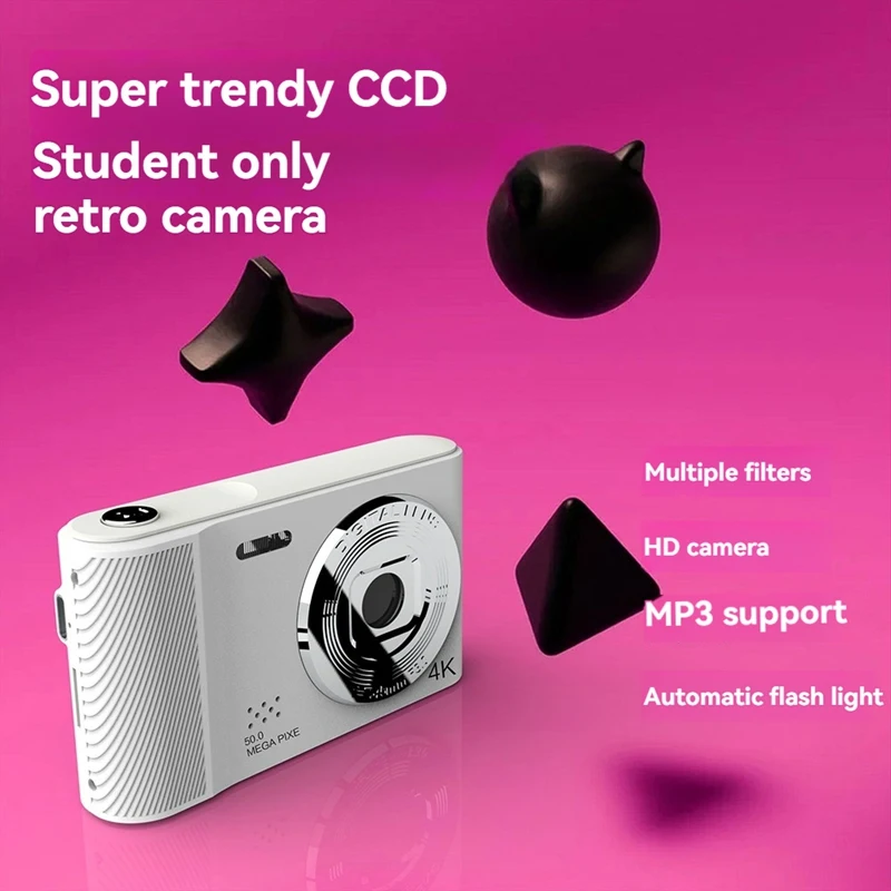 A73E-4K Camera Student Digital Ultra-Thin Anti-Shake Smart Zoom Portable Retro Camera