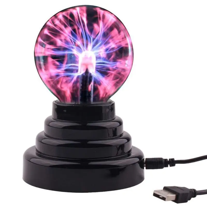 

Plasma Ball - 3 Inch Thunder Lightning, Touch Sensitive Plasma Lamp Light USB & Battery Powered for Parties, Decoration, Kids