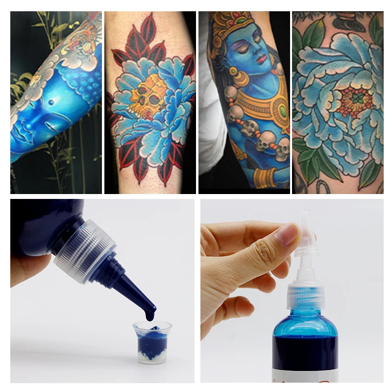 8 Colors Airbrush Paint for Temporary Tattoo 100ml Waterproof Body Art Semi-permanent Makeup Tint Beauty Tattoo Supplies