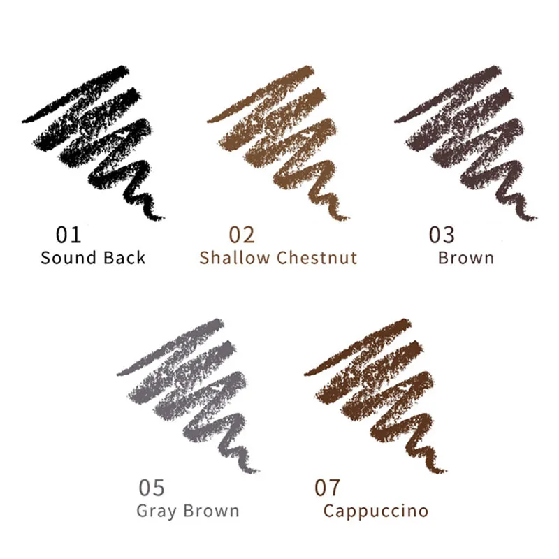 HAOZHUANG 5 Color Eyebrow Pencil Fog Feeling Hard Core Brown Black Soft Brush Wood Machete Eyebrow Enhance Wholesale Free ship 6
