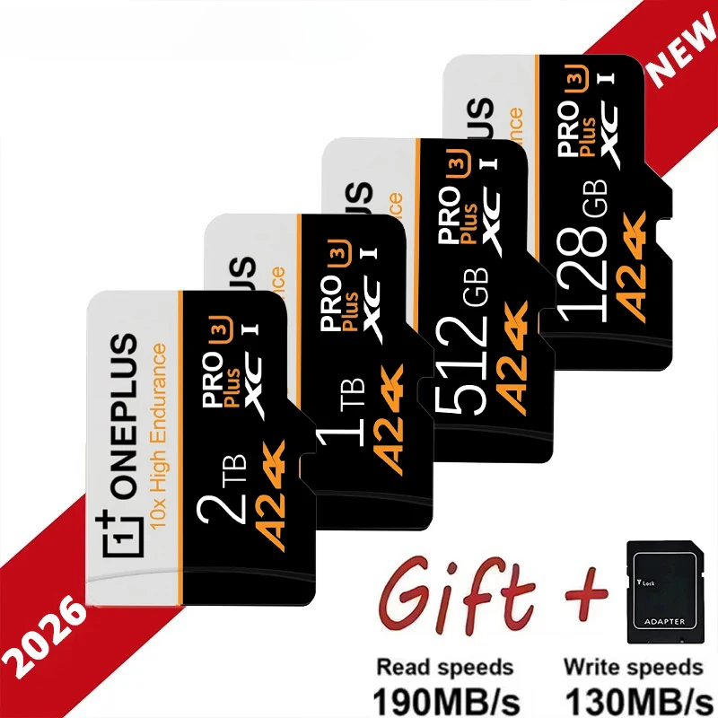 원플러스 2TB 메모리 카드 1TB 메모리 카드 512GB TF SD 카드 대용량 플래시 카드 플래시 드라이브 PC/폰/맥/카메라용 2026 신제품