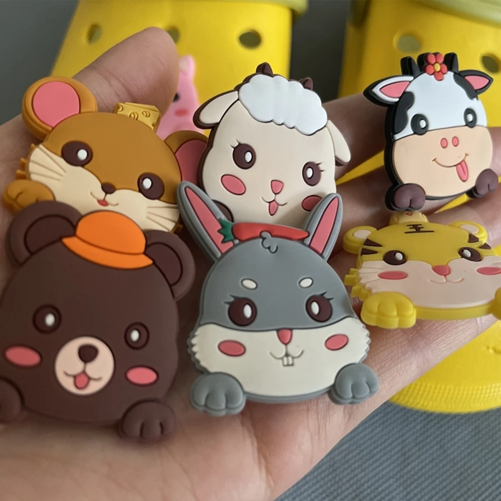 Cute Charms for Crocs Panda Tiger Bear Rabbit Cow Animals Shoe Charms