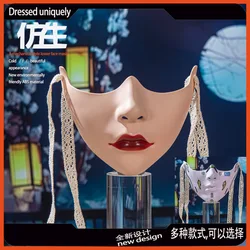 Red Lip Half - Face Decorative Steampunk Beauty Mask (Style1)