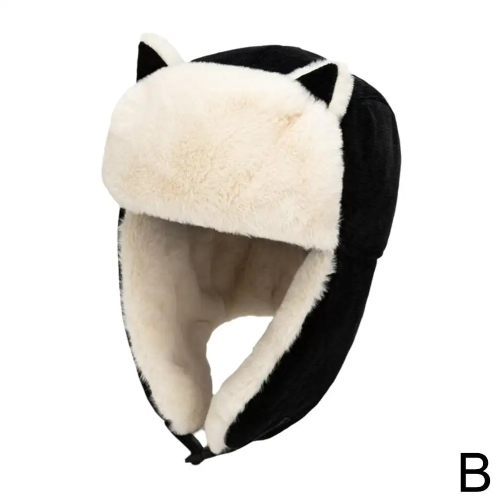 New Lovely Cat Ears Hat Korean Style Cute Autumn And Cotton Lei Warm Cycling Feng Windproof Hat Women Winter Cold Earmuffs Y2P0