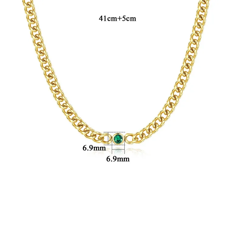FXLRY Fashion Stainless Steel Chain Chocker Necklaces For Women Gold Color For Pendant Flat Donot Fade Jewelry