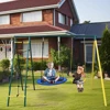 Swing Set for Kids Outdoor Backyard Playground Swing Set with Ladder and Basketball Hoop 6