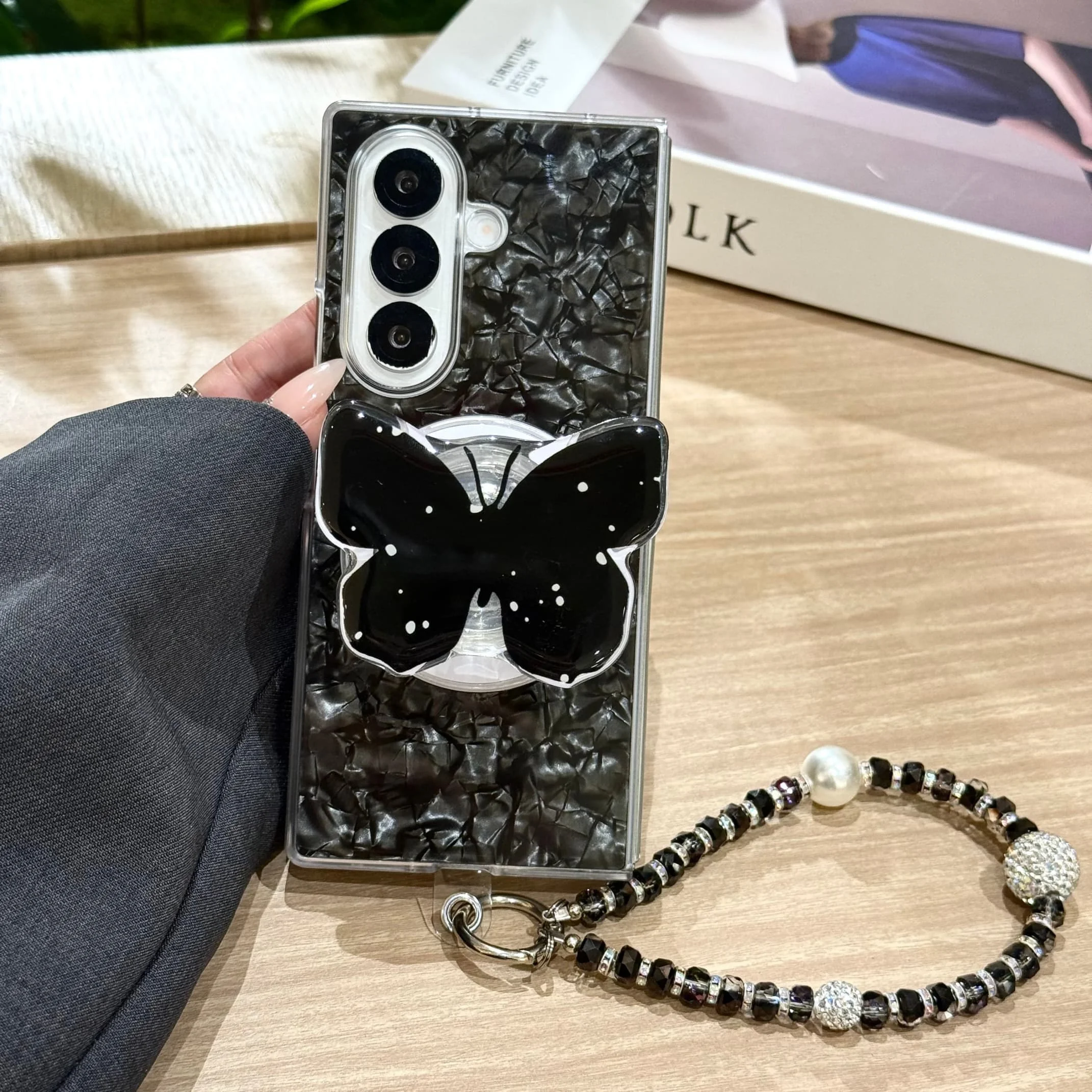 Butterfly Magnetic Holder Shockproof 3-in-1 Rope Strap Case