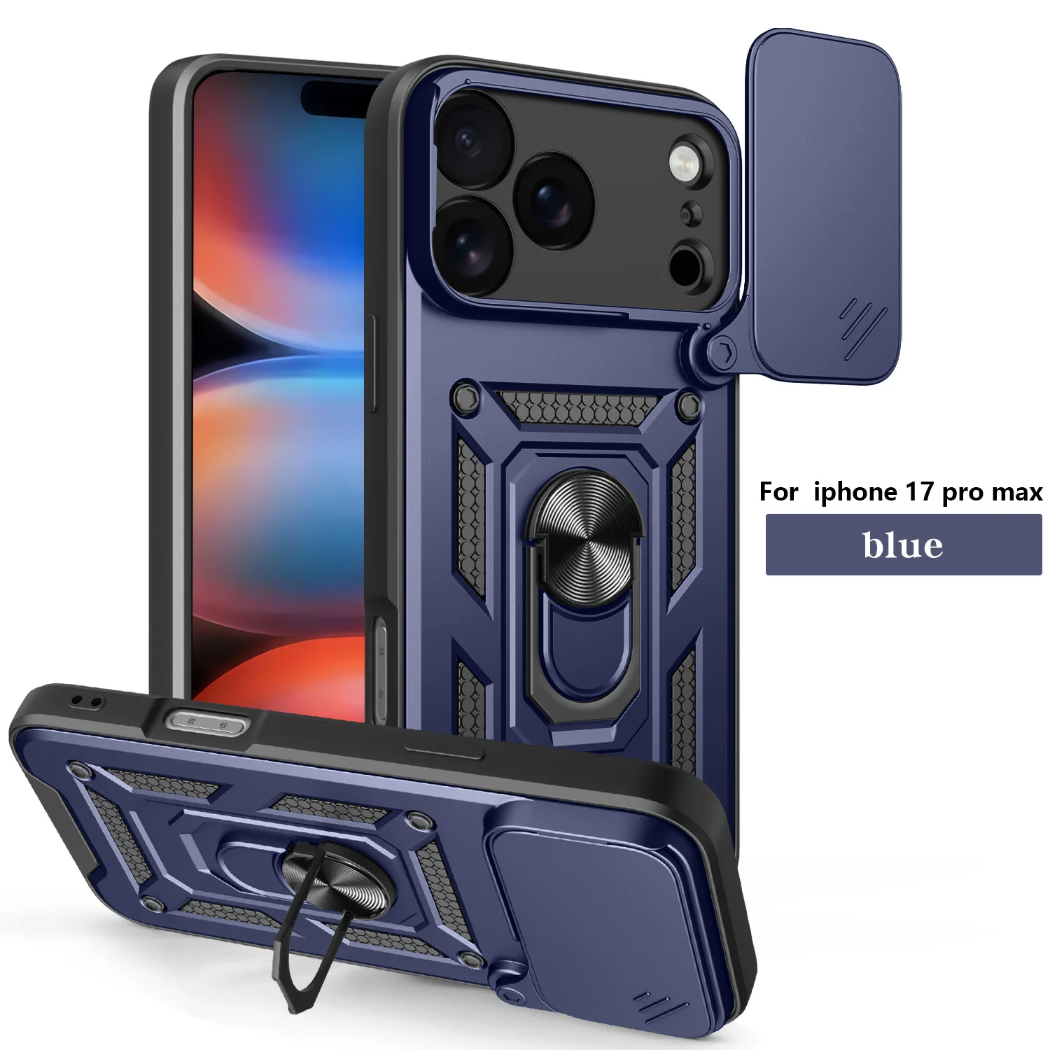 Luxurious Magnetic Holder Phone Case with Shockproof Armor Design