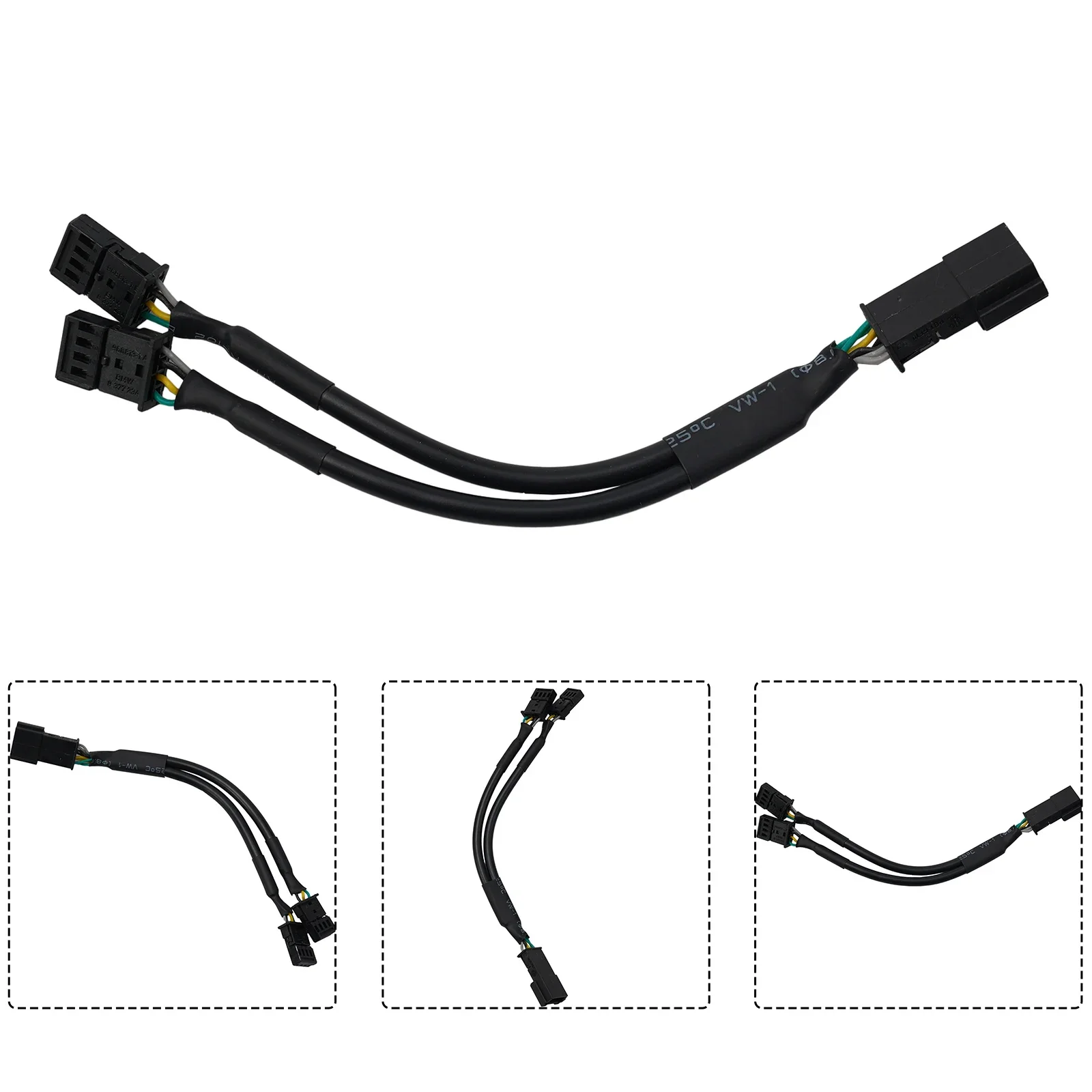 

High Quality Durable Car Electronics Accessoreis ECU Y Splitter Cable Adapter 15cm Length Black Cable Adapter Cable Wire