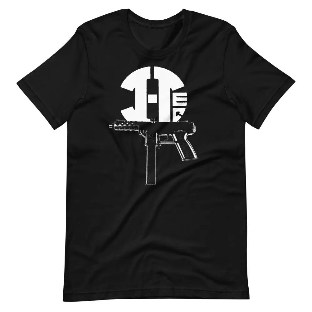 

Тратек TEC-9 пистолет огнестрельное оружие черная графическая футболка с коротким рукавом унисекс футболка