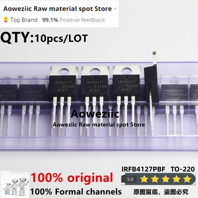 

Aoweziic 2021+ 10pcs 100% New Imported Original IRFB4127PBF IRFB4127 TO-220 Field Effect MOS tube N Channel 200V 76A